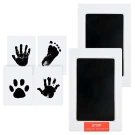 4 Pack Imprint Cards & 2 Hand and Footprint Kit XXL Baby Footprint Kit- Ink Pad for Baby Hand and Footprints-Dog Pet Paw Print Kit Baby Foot Printing Kit Footprint Kit Baby Handprint Kit Inkless Print Kit Clean Touch Ink Pad