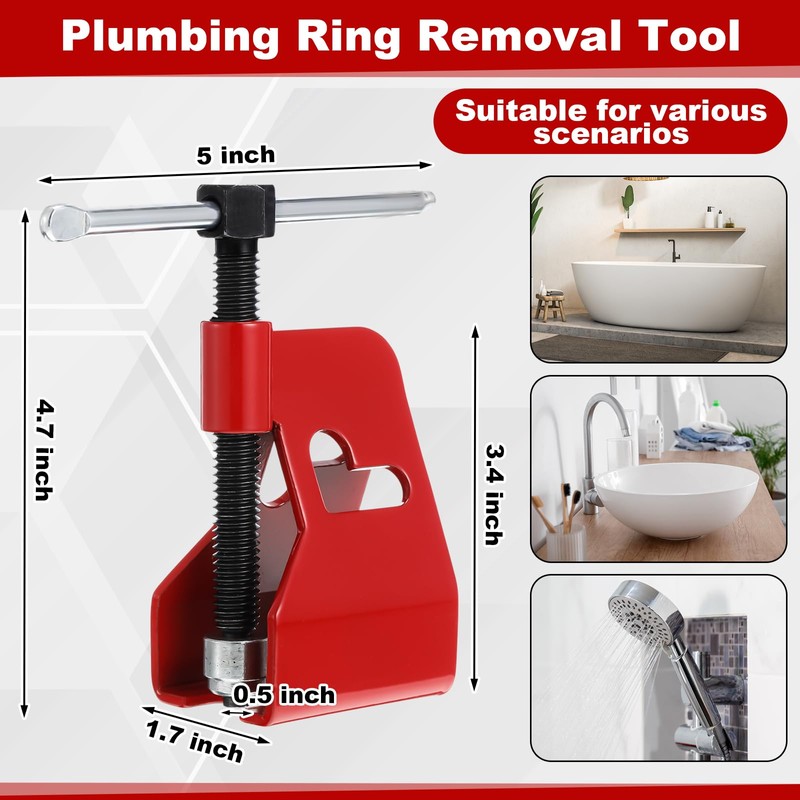 Lanties 5 Pcs Angle Stop Wrench Kit Plumbing Tool, Compression