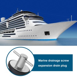 The Lord of the Tools Marine T-Handle Drain Plug Twist Turn Drain Plug Boat Compression Plug Rubber Plug for 25 mm Hole Boat Marine Accessories, Stainless Steel
