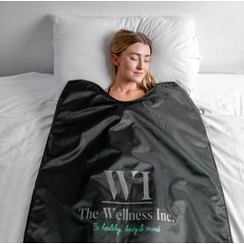 The Wellness Inc. Infrared Sauna Blanket - Portable Infrared Sauna for Home, Personal Sauna for Women & Men - Odourless, Fireproof & Waterproof Material - Includes Wrap Up Towel & Carry Storage Bag