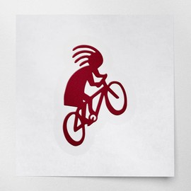 Decal Stickers of Kokopelli Riding Bicycle S (Burgundy) (Set of 2) Premium Waterproof Vinyl Decal Stickers for Laptop Smartphone Car Dirt Bike Wall Room Mason Jar Bathtub Door -ANDstic546334RE040522