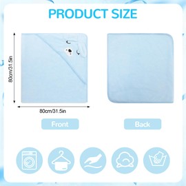 QKURT Hooded Baby Towel, Toddler Bath Towel Soft Infant Towel Newborn Blanket Coral Velvet Poncho Bath Towels,Swimming Towels for Baby Girls Boys, 80 * 80CM