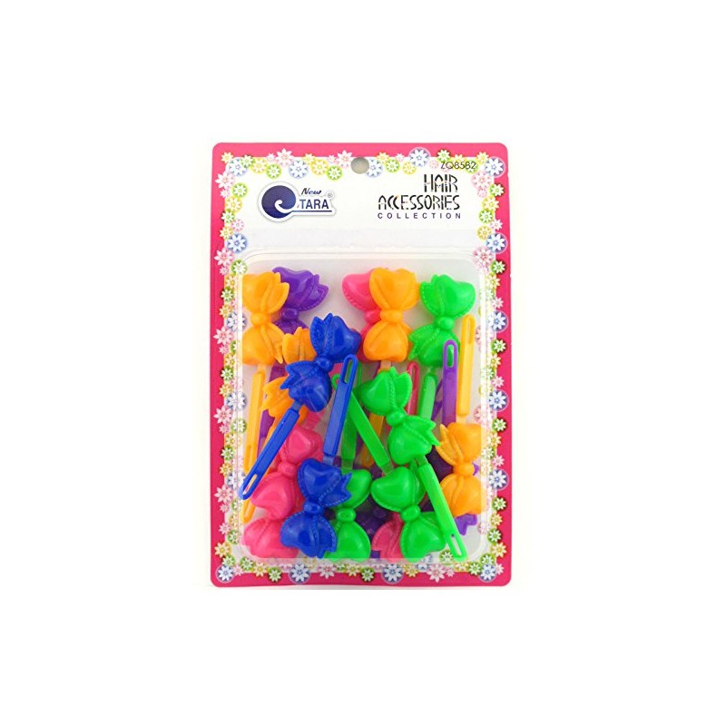 Tara Girls Self Hinge Bow Hair Barrettes - 18 Pcs.