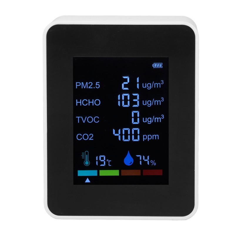 Multifunctional 6 in 1 CO2 Meter Air Quality Monitor Temperature