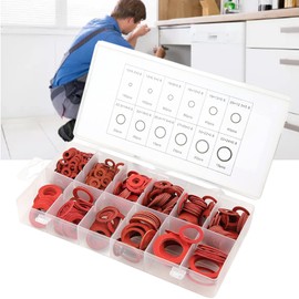 600 Pieces Red Steel Paper Washers Set, Insulating Washers Set with Box, 12 Sizes for Various Needs (600 Pieces)
