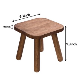 Jurath Wooden Step Stool for Adults Step Stool for Toddlers Plant Stool Small Wooden Stool with Four detachable and assembled legs nicely balanced (Classic 9.3inch)