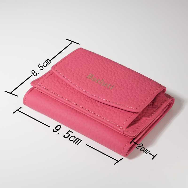 BATLUTI Women's Mini Wallet, Trifold Wallet, Leather, Coin Pocket, Lightweight,