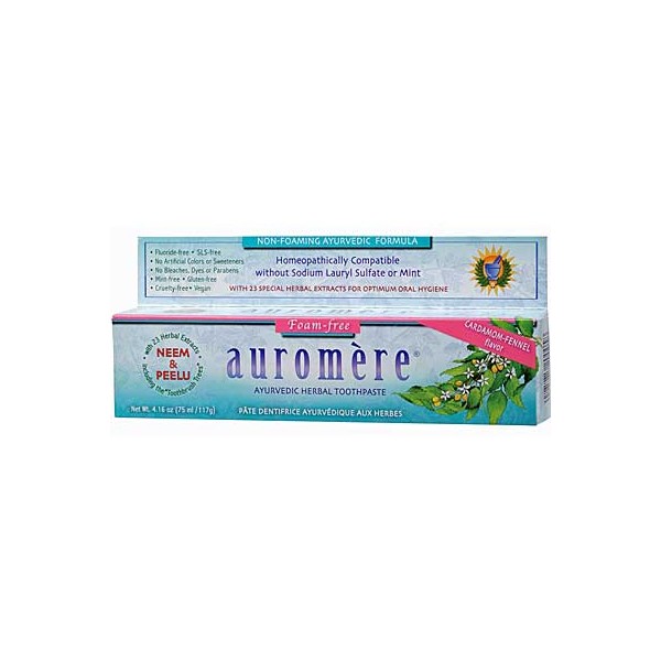 Auromere Ayurvedic Herbal Cardamom Fennel Toothpaste 117g