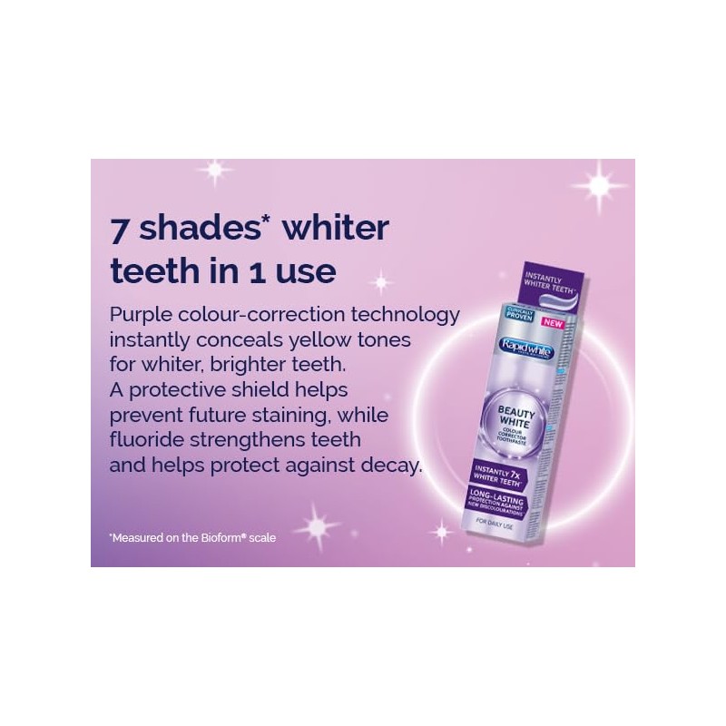 Rapid White Beauty White Toothpaste For 7x Whiter Teeth Without