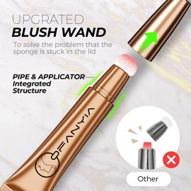 Ofanyia Upgrated Blush Beauty Wand, One-body Design Liquid Face Blush with Cushion Applicator, Natural Matte Finish Blush Stick, Lightweight Blendable Super Silky Cream Blush Stick, No Sponge Stuck (02# Blush)