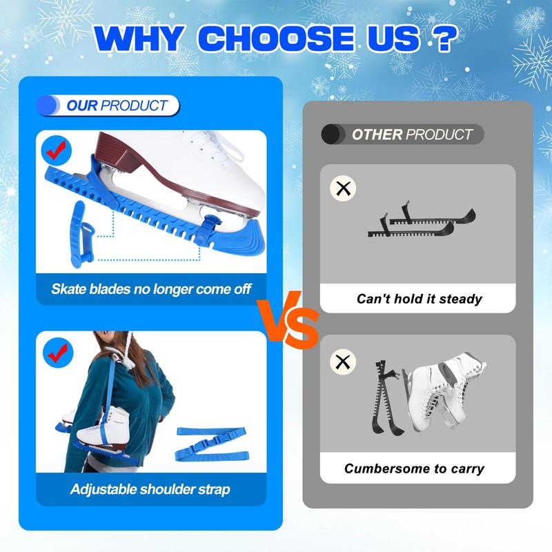 BOOSTEADY Ice Skate Protector, Adjustable Spade Protection, Blade Protectors for