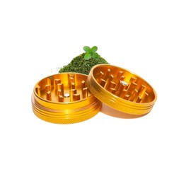 Molinillo compacto de especias de 5,6 cm, color dorado