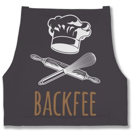 Shirtracer - Apron - Baking Apron - Ladies 1 - Backfee Back Fairy Baking Gift Bakers, 5 anthracite