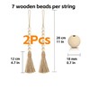 LJY 4 Wood Bead Garlands with Tassels, 2 Long and