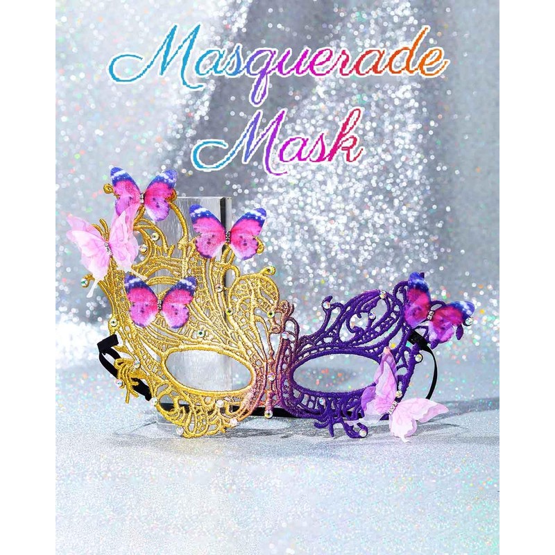 Campsis Butterfly Masquerade Mask Rhinestone Lace Mask Carnival Mardi Gras