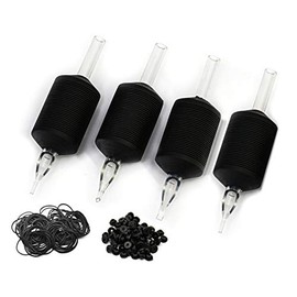 BEZTAT 30mm (6/5" Inch) Ultra Premium Clear Disposable Tubes w/Black Soft Silicone Grip- 20 Pack, Diamond Tip (3DT)