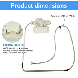 Washer Lid Lock Switch W10810403 W10787836 W10861642 W10787878 Washer Lid Lock Assembly Replacement Parts Compatible with Whirlpool Mayteg Kenmore Accessories MVWB835DW MVWB765FW