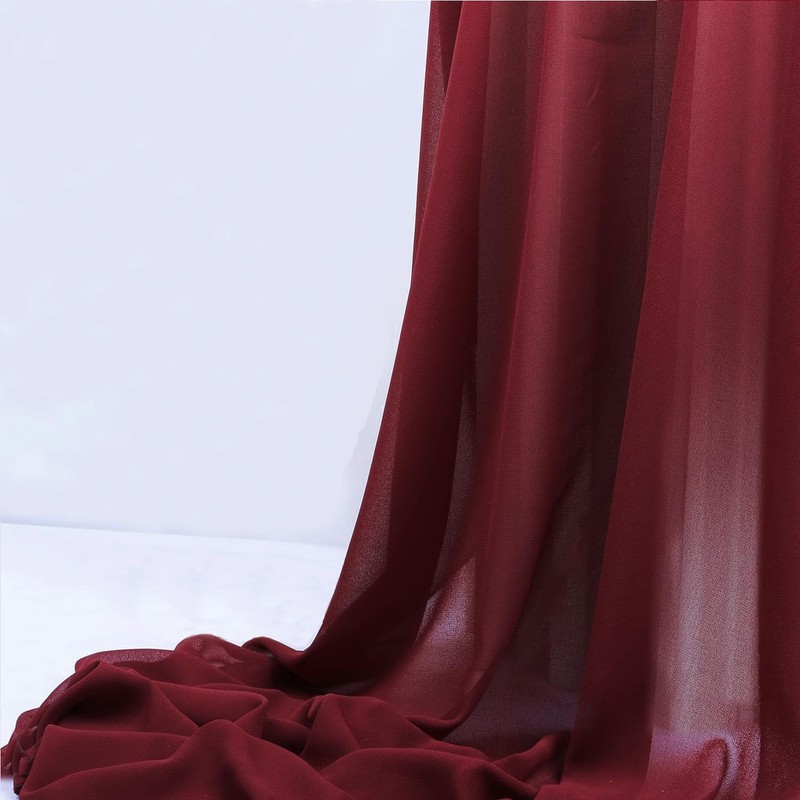 Wedding Arch Draping Fabric Burgundy 29" X 20FT Chiffon Tulle