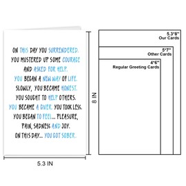 Qamza Funny Sobriety Card, Motivational Recovery Card for Sobriety Anniversary, AA Chips Replacement, 1 Year 1st Sober Milestone and Uplifting, Addiction Recovery Congrats Cards