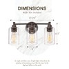 FEMILA 3-Light Vanity Light,Farmhouse Bathroom Light Fixtures,Metal Wall Sconce with