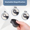 Carson TriView 5x/10x/15x Folding Loupe Magnifier with Built-in Case, 3-in-1
