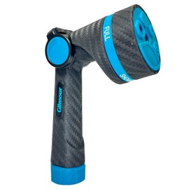 Gilmour Heavy Duty Graphite Thumb Control Garden Hose Nozzle with 5 Pre-set Spray Patterns and Swivel Connect
