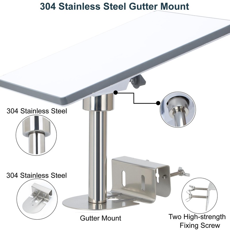 Starlink Mini Gutter Mount, 304 Stainless Steel Weatherproof Gutter Mount