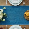 Table Runner Washable Blue 30 x 180 cm Linen Rustic