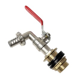 Tank Fitting + Tap 16 mm Barrel Fitting 1/2 Inch Female Thread 3/4 Male Thread (H02F01)