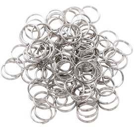 sourcing map 12mm Stainless Steel Key Rings, 100 Pcs Small Round Split Keyrings Loops, Keychains O Jump Ring for Home Car Office Keys Attachment, Silver