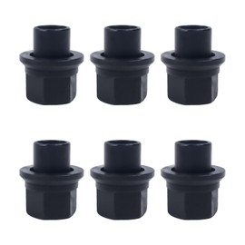 6 Pack Two-Piece 19mm Sleeve Wheel Lug Nuts Fit for Heavy Duty Semi Trucks with Hub Piloted Steel Dual Wheels, M22-1.5 Flanged, 33mm Hex, 26mm Bolt Hole, Black, Torque 500-550 ft-lbs