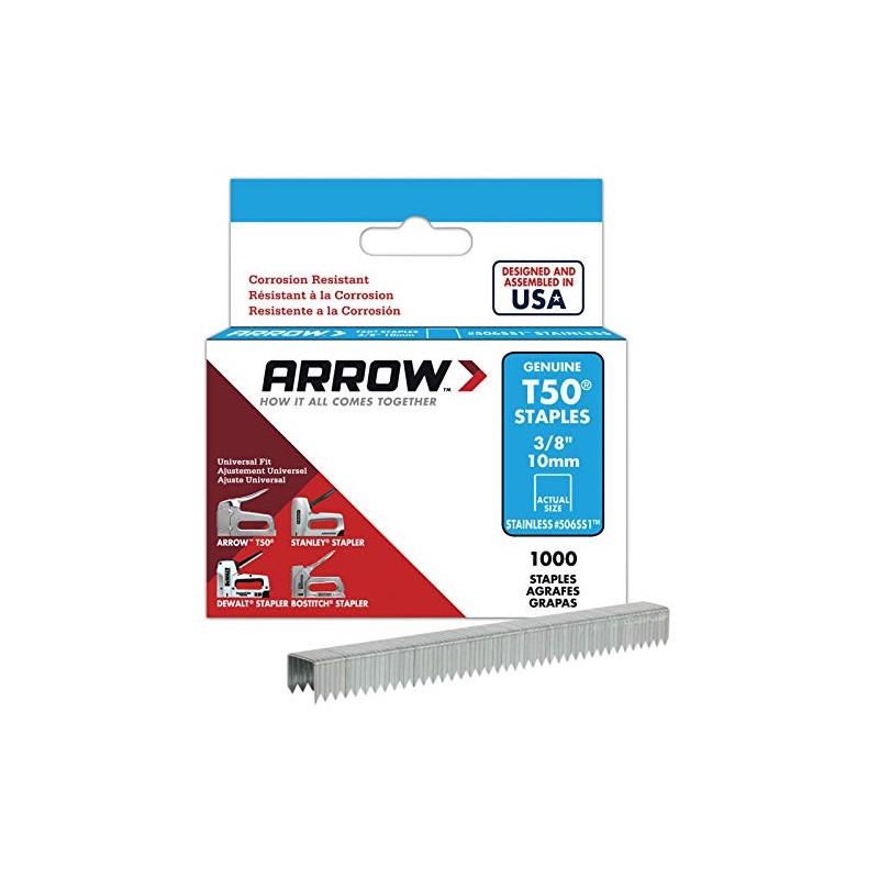 Arrow Fastener 506SS1 3/8" T50 Stainless Steel Staples