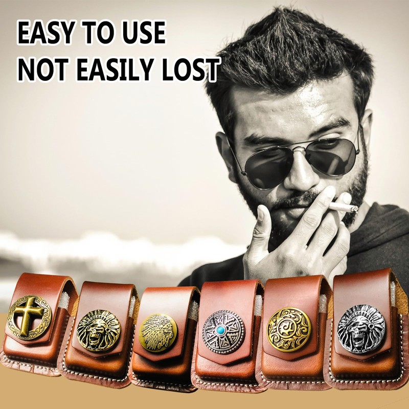 Leather Lighter Case, Flip top Leather Lighter Pouch, Holder Case