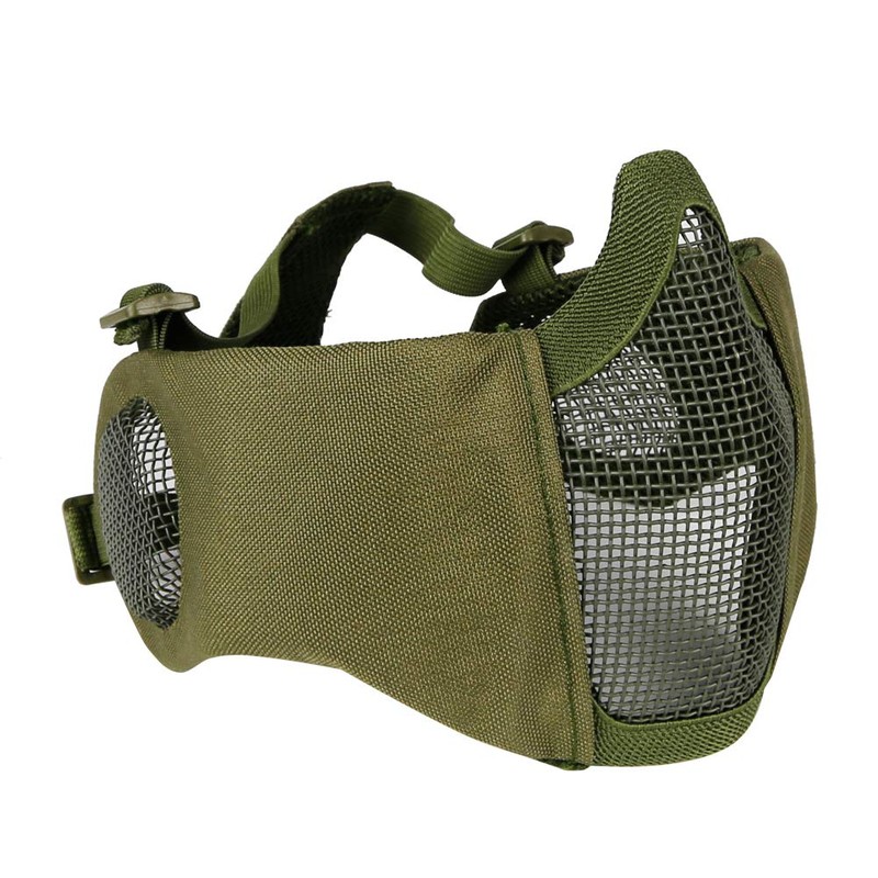 AOUTACC Airsoft Mesh Mask with Ear Protection and Adjustable Baseball