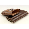 CIGAR IN STYLE Brown Crocodile Embossed Leather 3 Ct Cigar