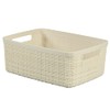 Curver Juliet 100% Recycled Plastic Rectangular Jute Basket, 5 Litre,