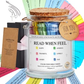 Bible Verse Jar,Read Me When Bible Verses Jar for Emotions and Feelings,Christian Gift For Women and Men,Birthday Gifts for Women,Graduation Gifts for Her, Gift For Mom and Father