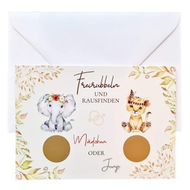 Suzu Papers Set of 5 Scratch Cards Girl or Boy - Announce the Gender of Baby - Scratch Cards for Gender Reveal Surprise (Boy)