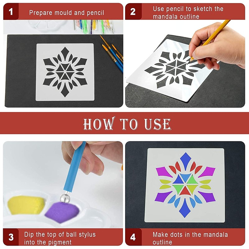 Mandala Dotting Tools for Painting Rocks Mandala Painting Dotting Stencil