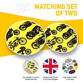 Awesome Vinyl Stickers (Set of 2) 15cm - Vintage Motorcycle Motorbike Bike Fun Decals for Laptops,Tablets,Luggage,Scrap Booking,Fridges, Gift #14459