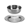 Stainless Steel Plate and Bowl Set Camping/Outdoor Eating/Drinking Gear 8507