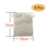 Lontenrea 8 Pcs 8x10 Inches Drawstring Cotton Muslin Bags Reusable