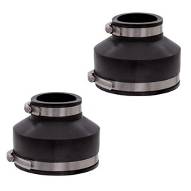 Fernco 1056-42 4-in. x 2-in. Flexible PVC Pipe Coupling for Cast Iron and Plastic Plumbing Connections, 2-Pack