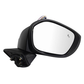 For Honda Civic 2022 2023 2024 Door Mirror Passenger Side | Manual Folding Power Heated Crystal Black Paint To Match | w/Turn Signal/Blind Spot Detection System | HO1321352 | 76208-T20-A31, 76201-T20-