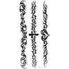 10 Christmas Temporary Tattoos Ephemeres Black Maori Non-Toxic (20CMX12 cm).