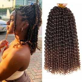 Samtress Passion Twist Hair 7 Packs Ombre Color Passion Twist Crochet Hair 12 Inch Water Wave Passion Twists Crochet Braids Hot Water Setting Synthetic Braids Hair Extensions for Women (#T30)