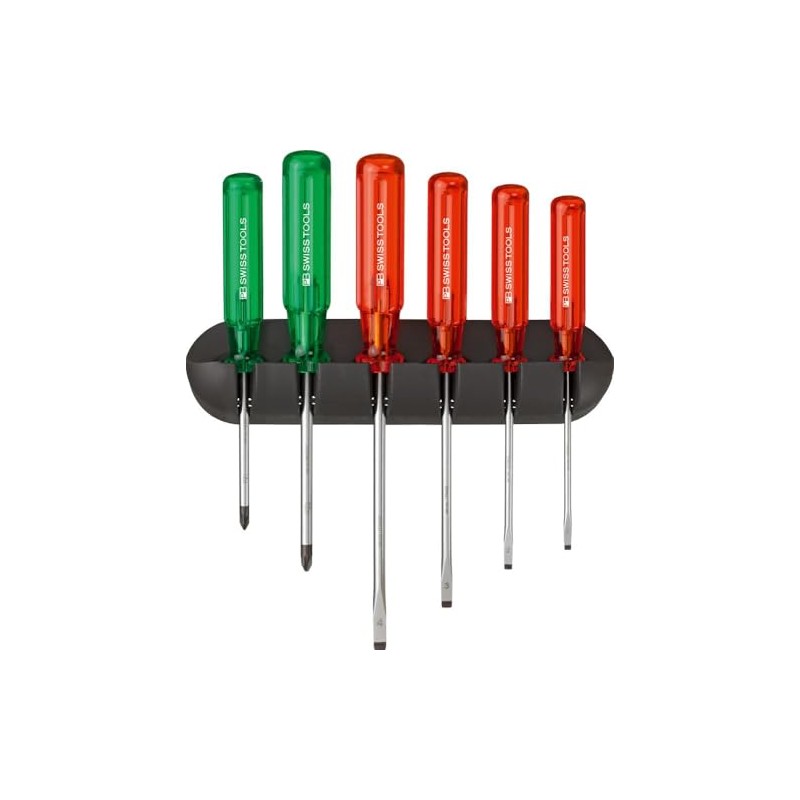 PB Swiss Tools Screwdriver Set 6-Piece Slotted PZ in Wall