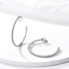 YOQUCOL 5.5CM(2.2in) Silver Clip On Hoop Earrings Cubic Zirconia Non