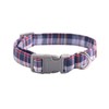 Lionet Paws Cat and Dog Collar with Bowtie,DarkBlue Plaid Cotton