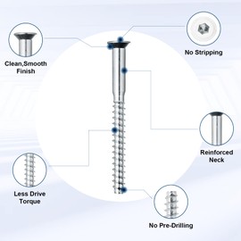 Confirmat Screws, 20 PCS M7 x 50mm, Hex Socket Drive Countersunk Self-Tapping Furniture Connecting Screw Set Carbon Steel Zinc Plated